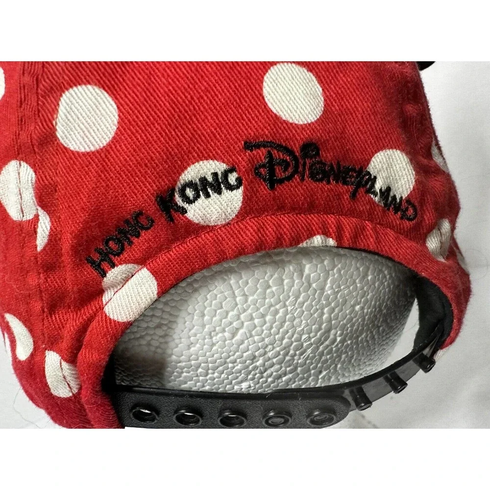 Youth Minnie Mouse Polka Dot Ears Snapback Hat Cap UNIQUE Hong Kong Disneyland